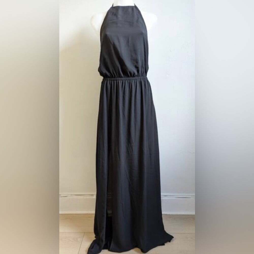 Show Me Your MuMu Black Tied Halter Backless Maxi Dress -Sz S